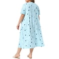 thumbnail image 3 of Agnes Orinda Women's Plus Size Mother's Day Nightgowns Sleepshirts Ruffle Trim Comfy Nightdress 3X Light Blue, 3 of 6