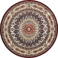 thumbnail image 1 of Unique Loom Narenj Medallion Pattern Design Rug 5' x 5' Round Burgundy/Tan, 1 of 1