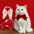 thumbnail image 3 of Deyuer Pet Collar Adorable Exquisite with Bell Pet Kitten Cat Velvet Bowknot Neck Strap Pet Supplies Red, 3 of 8