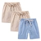thumbnail image 2 of Odeerbi 2-10 Años Niños Niñas 3 Pcs Verano Algodón Lino Pantalones Cortos Entrenamiento Deportivos Cortos Lindo Color Sólido Pantalones Cortos Suaves Respirables, 2 of 9