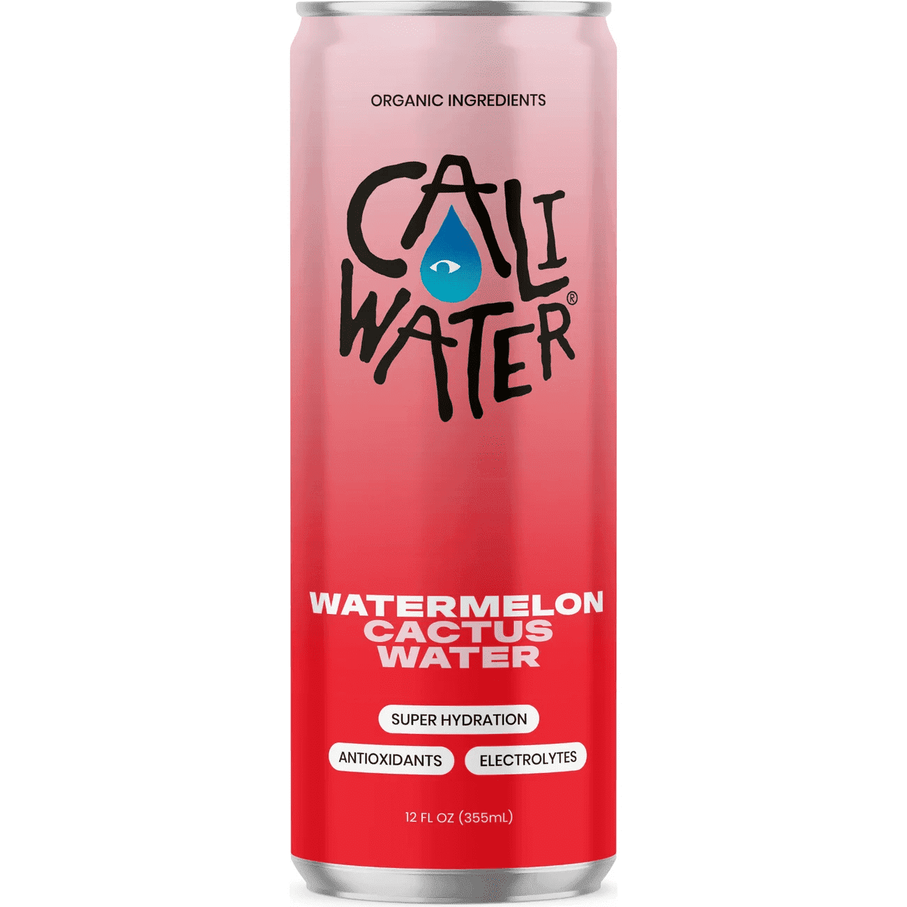Caliwater Organic Cactus Water, Watermelon, Single Can, Coconut Water Alternative, 12 fl oz Liquid Can