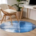 thumbnail image 5 of Blue Grey Ombre Large Area Rugs for Bedroom Living Room, Soft Non Slip Carpet Bedside Rug, Abstract Art Oil Painting Modern Round Floor Cover Kitchen Accent Rug 3.3' for Dining Room/Office, 5 of 9