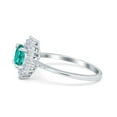 thumbnail image 3 of Halo Vintage Round Ring Paraiba Tourmaline CZ 925 Sterling Silver Size 7, 3 of 7