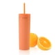 thumbnail image 3 of Injueey Botella de agua de 16OZ, vaso de paja esmerilado de plástico de 2 capas, bebida portátil, taza de té de la leche, soporte para café y jugo Mostrada amarillo NO13 Injueey HA007950-18B, 3 of 6