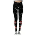 thumbnail image 3 of Fiaer Christmas Womens Leggings Black Plus Size Pants Wine Glass Printed Slim Fit High Waisted Trousers Black S, 3 of 5