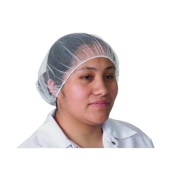 Condor Hairnet, Polyester, 18 in Dia., White, S, 100 PK 1TTU6