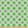 thumbnail image 2 of Abstract Fabric by the Yard Upholstery, Monochrome Design Vintage Influenced Leafy Lattice Print, Decorative Fabric for DIY and Home Accents, Fern Green Pale Green by Ambesonne, 2 of 5