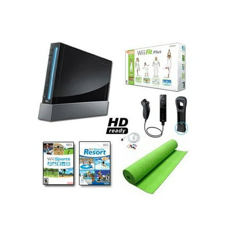 Refurbished Nintendo Wii Black System Wii Fit Plus Balance Board Mat (Wii Fit Plus With Balance Board Best Price)