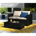 thumbnail image 4 of Serta Laguna Brown Wicker Outdoor Patio Furniture Collection Storage Sofa & Coffee Table Set Black Wicker, 4 of 10