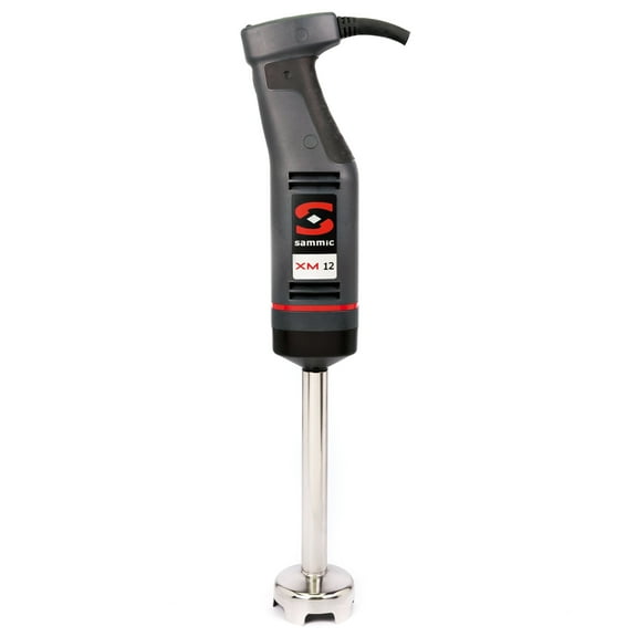 Sammic XM-12 Stick Immersion Blender, Handheld Commercial Food Blender, Variable Speed 1/3 HP Motor, 1,500–15,000 RPM, 10.6 Qt Capacity, 8-7/8" Removable Stainless Steel Shaft, Ergonomic Handle, 120V
