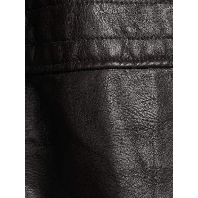 URBAN REPUBLIC Boys' Texture Faux Leather Jacket Patch Pocket Sleeve