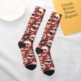 thumbnail image 4 of Daiia Sports Socks Skull record Guitar music Printed Novelty Crew Socks for Men Women Knee High Socks Cotton Socks Soft & Breathable Support Unisex Socks, 4 of 9