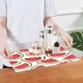 thumbnail image 4 of Acrylic Tray 15.7*11.8*1.9 Inch Transparent Tray Food Tray Tea Cup Tray Serving Trays Cosmetics Storage Kitchen Table Bathroom Sundry Storage Seeded Watermelon, 4 of 7