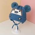 thumbnail image 4 of Godderr Toddler Boys Girls Knit Hat with Earflap Winter Warm Cap Cute Cartoon Cap for 2-24M, 4 of 5