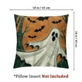 thumbnail image 4 of Happy Halloween Decorative Throw Pillow CoversTrick or Treat Spooky Ghost Boo Orange Black Outdoor Pillowcase, Skull Spider Web Bat Funny Holiday Cushion Case Home Decor, 4 of 7
