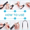 thumbnail image 3 of Kit de tejido para bolso DIY: base ovalada para bolso de piel sintética negra, correa para el hombro, cremallera para coser bolsos con herrajes metálicos., 3 of 7