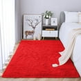 thumbnail image 5 of Softlife Softlife Super Soft Shaggy Area Rugs For Living Room Fluffy Carpets For Bedroom Home Decor,5.3'X7.5',Red, 5 of 9