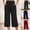 Style1-Black yoga pants women, variant on Mceream Yoga Pants Women Plus Size Capri High Waist Yoga Capris Pants with Pockets Athletic Exercise Straight Leg Summer Pants Wide Leg Cropped Trouser Navy L