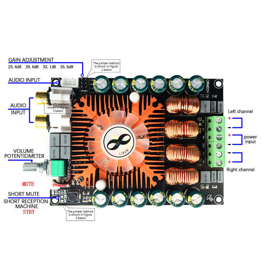 TDA7498E High Power Digital Power Amplifier Board 2.0 HIFI Stereo 160W*2 - image 4 of 9