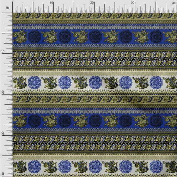 Soimoi Poly Georgette Fabric Paisley,Floral & Mandala Panel Decor Fabric Printed Yard 42 Inch Wide