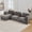 Dark Gray, variant on Dolonm 138" Oversized Down-Filled Modular Sectional Sofa, 3-Seater L-Shaped Cloud Couch Sofa with 2 Built-in Side Tables for Living Room, Blue