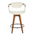 thumbnail image 6 of LumiSource Walnut Bamboo, Black Metal, Cream PU Oracle Counter Stool, 6 of 9