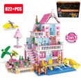 thumbnail image 1 of City Tree House Summer Villa Building Blocks Set, Garden Castle with Swimming Pool & Mini Figures, DIY Street View Model Toy, Birthday Holiday Gift for Kids, 1 of 7