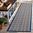 thumbnail image 3 of Safavieh Courtyard Adam Geometric Indoor/Outdoor Runner Rug, Beige/Navy, 2'3" x 6'7", 3 of 11