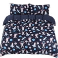 thumbnail image 1 of Unique Bargains 3 Piece Brushed Polyester Kids Bedding Duvet Cover Set Space Astronaut Pattern, 1 of 9