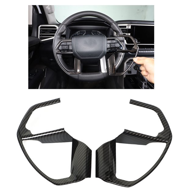 Embellecedor del volante marco del panel del volante resistente al desgaste estilo de fibra de carbono resistente a roturas para automóvil ANGGREK Otros