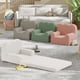 thumbnail image 2 of 2-in-1 niños couch - convertible teddy fleece fabric niños pequeños sofa chair, soft fold-out couch lounger niños - comfy children sofa cama playroom, nursery (blanca, birthday gift), 2 of 7