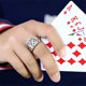 thumbnail image 4 of Juegos de póquer Casino Ring Playing Cards Anillo de banda de declaración Vintage ajustable Vintage joyería de plata para mujeres y hombres Ormromra 222480, 4 of 9