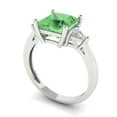 thumbnail image 2 of 2.32 ctw 3 Stone Anniversary Ring for Women | Princess Cut Simulated Green Diamond | Hyperallergenic Solid 18K White Gold, 2 of 5