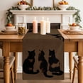 thumbnail image 4 of Black Brown Cat Cotton Linen Table Runner for Dining Kitchen, Retro Art Animals Rustic Wedding Outdoor Party Tablerunners Decoration, Dresser Scarf Coffee Tablecloth Runners 13x120 Inches, 4 of 9