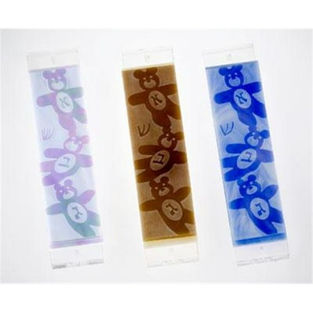 Judaica Kingdom BY-MT-1 Baby Mezuzot - Teddy Bear Mezuzah Green-Blue-Pink Iridescent