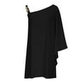 thumbnail image 5 of WMTBSRSW One Shoulder Dresses for Women 2025 Summer Casual Batwing Sleeve Cocktail Dress Vintage Graphic Party Dress, 5 of 6