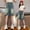 Blue-1, variant on Jean Shorts for Teen Girls High Waisted Girls Jean Shorts Star Raw Hem Elastic Waist Summer Cute Bermuda Denim Shorts with Pockets Star Ripped Denim Shorts