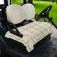 thumbnail image 2 of Golf Cart Seat Covers for 2 Seater,Beige Plaid Microfiber Cart Seat Towel Blanket,Vintage Grid Stripe Minimalist Art Linen Absorbent Breathable Non Slip Bench Seats Protector for Golf Course 51"x31", 2 of 9
