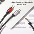 thumbnail image 4 of Naierhg Audio Splitter Cable Portable Clear Sound Stable Signal 28cm 1 RCA Female to 2 Male AUX Audio Cord Black, 4 of 7
