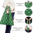 thumbnail image 5 of 5 Pack Foldable Shopping Bag,Green Christmas Tree Pattern Reusable Grocery Bags with Pockets,Large Reusable Tote Bags with Handles Waterproof & Lightweight, 5 of 6