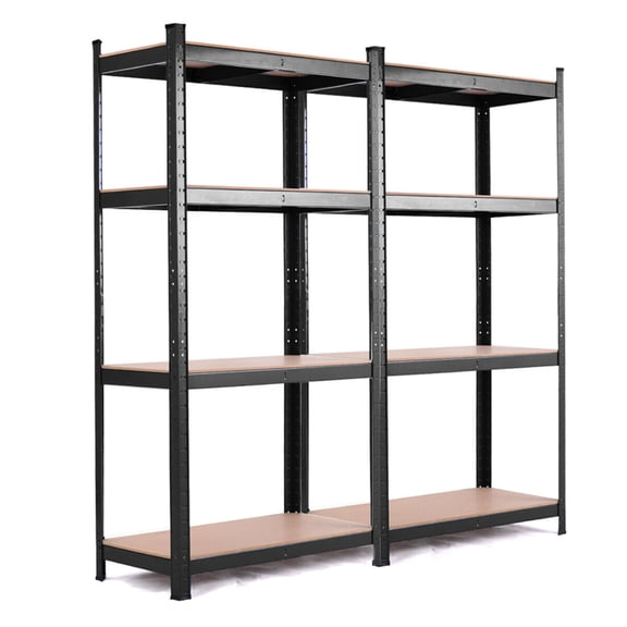 Gymax 2 PCS Adjust Heavy Duty 4 Level Garage Tool Shelf Storage 1600lbs Black