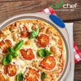thumbnail image 4 of NutriChef, Non-stick Pizza Pan - Deluxe Nonstick Gold Coating Inside & Outside With Blue Silicone Handles, 14.56 x12.99x0.78inches, Gold, 4 of 6