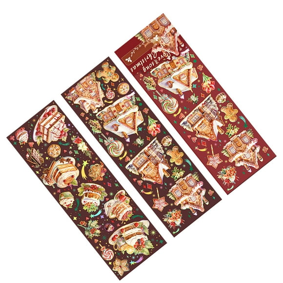 Pegatinas Navideñas PET Easy Tear Off Floral Christmas Scrapbook Pegatinas Para Proyectos De Bricolaje 2 Hojas De Pegatinas Navideñas Para álbumes De Recortes PET Easy Tear Off