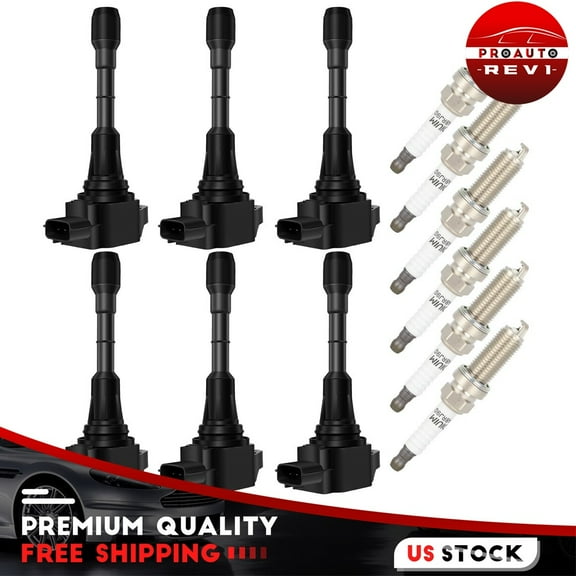 Set of 6 Ignition Coil & Spark Plug For 2008-2013 Infiniti G37 3.7L V6 UF617