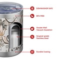 thumbnail image 4 of 12oz Tumblers Brown Classic Floral and Scroll Pattern Vacuum Insulated Stainless Steel Travel Tumbler Cups Mug with Lid and Straw for Beer,Coffee,Beverages with Cleaning Brush for Cold & Hot Drinks, 4 of 5