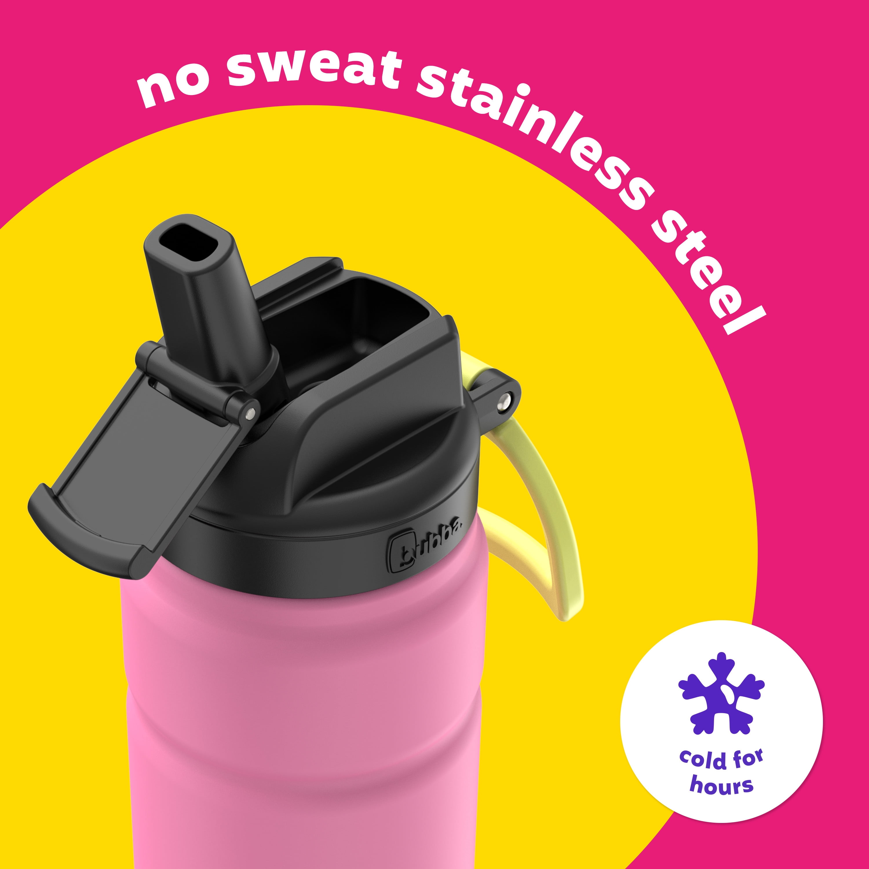 bubba Trailblazer Stainless Steel Water Bottle, Straw Lid Rubberized Pink, 24 fl oz.