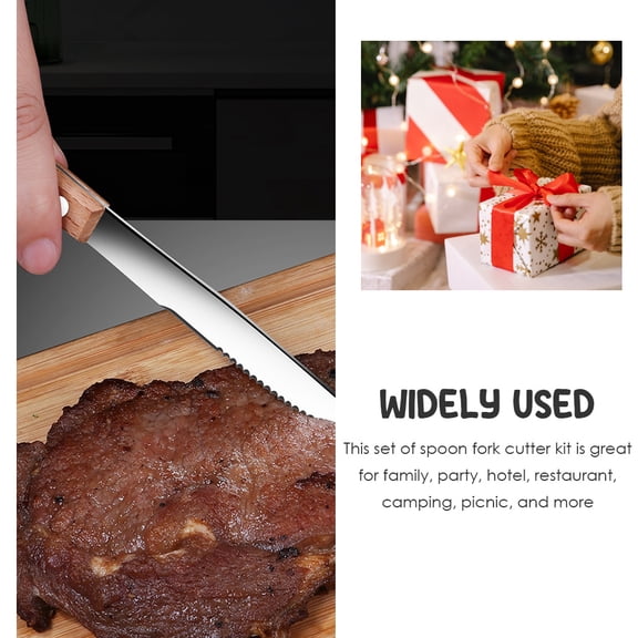 PTOOTP Stainless Steel Camping Utensil Set with Portable Holder, Outdoor Cutlery Kit, Easy to Clean, Lightweight and , 1 Set