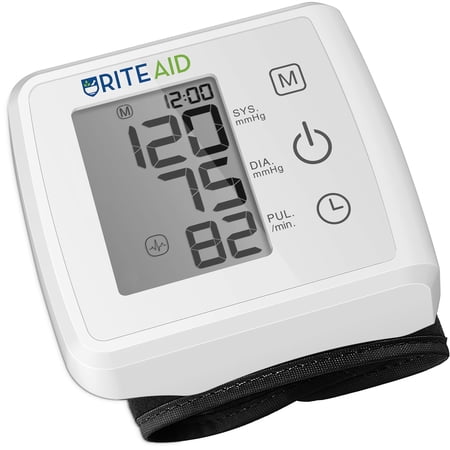 Rite Aid Series 200 Wrist Blood Pressure Monitor, Stores 60 Measurements
