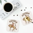 thumbnail image 4 of Honeii Cowboy Rodeo Guitar Print Leather Coaster Set of 4, Ideal for Safeguarding Your Furniture from Drinks Spills and Effortless Cleanup-Square, 4 of 6