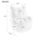 thumbnail image 3 of 360 Degree Swivel Barrel Chair, Teddy Short Plush Particle Velvet Armchair with Stable Metal Base, Cartoon Shaped Accent Chair for Living Room Bedroom Dorm, White, 3 of 7